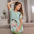 thumbnail image 3 of Fotbe White Bunny Bottom And Easter Eggs Pattern Women's Cotton Nightgown Sleepwear Short Sleeves Shirt Casual Print Sleepdress, 3 of 6
