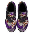 thumbnail image 2 of Happy Haunting Sugar Skull Halloween Shoes Sneakers for Women Men Black Size 8, 2 of 7