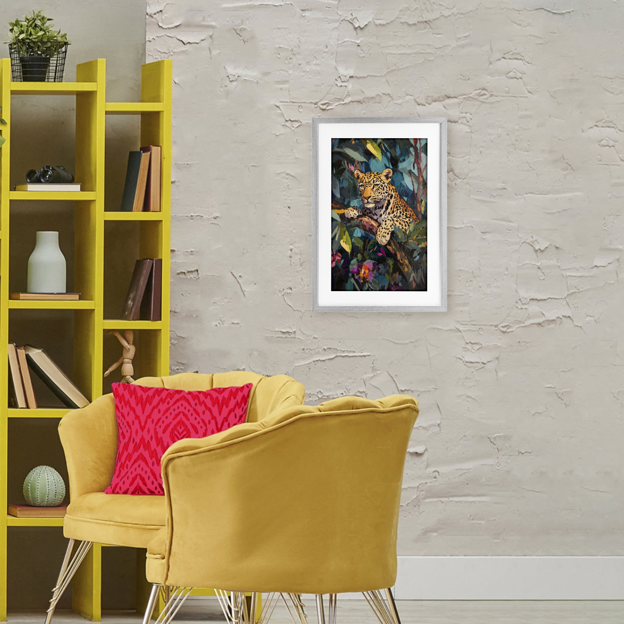Stupell Industries One The Wild Side Leopard Gray Framed Print Under Glass, design by Petal Prints Design