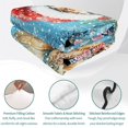 thumbnail image 4 of Quilts Twin Size Bedding Set, Christmas Sea Turtle Lightweight Quilted Comforter, Winter Snowflakes Coastal Nautical Blue Reversible Bedspread Coverlet with Pillow Covers for All Season, 68" x 86", 4 of 9