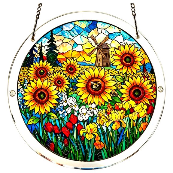 NKOOGH Colorful Acrylic Puzzle Suncatcher Window Hanging Garden Decor