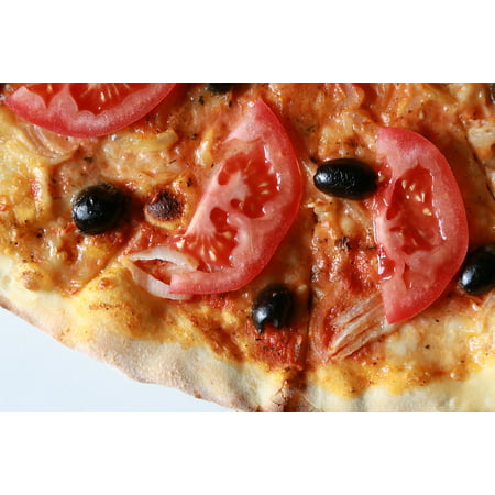 Canvas Print Italian Pizza The Olives Eat Meal Dish Tomato Stretched Canvas 10 x