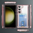 thumbnail image 6 of Wallet Case for Samsung Galaxy S22 Plus, with Card Holder Slot Built-in Kickstand Shockproof Slim Hard Back Cover Soft TPU Bumper Translucent Clear for Samsung Galaxy S22 Plus, Pink, 6 of 8