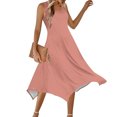 thumbnail image 2 of gakvbuo Summer Tank Dress For Women Maxi Dress Sundress Womens Dresses Sleeveless Round Neck Drawstring Casual Ruffle A-Line Mini Dress, 2 of 9