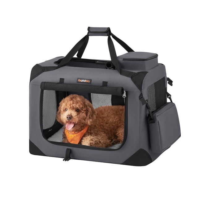 Transportín para mascotas Feandrea para perros y gatos de 7 a 11 kg, 60 x 42 x 42 cm