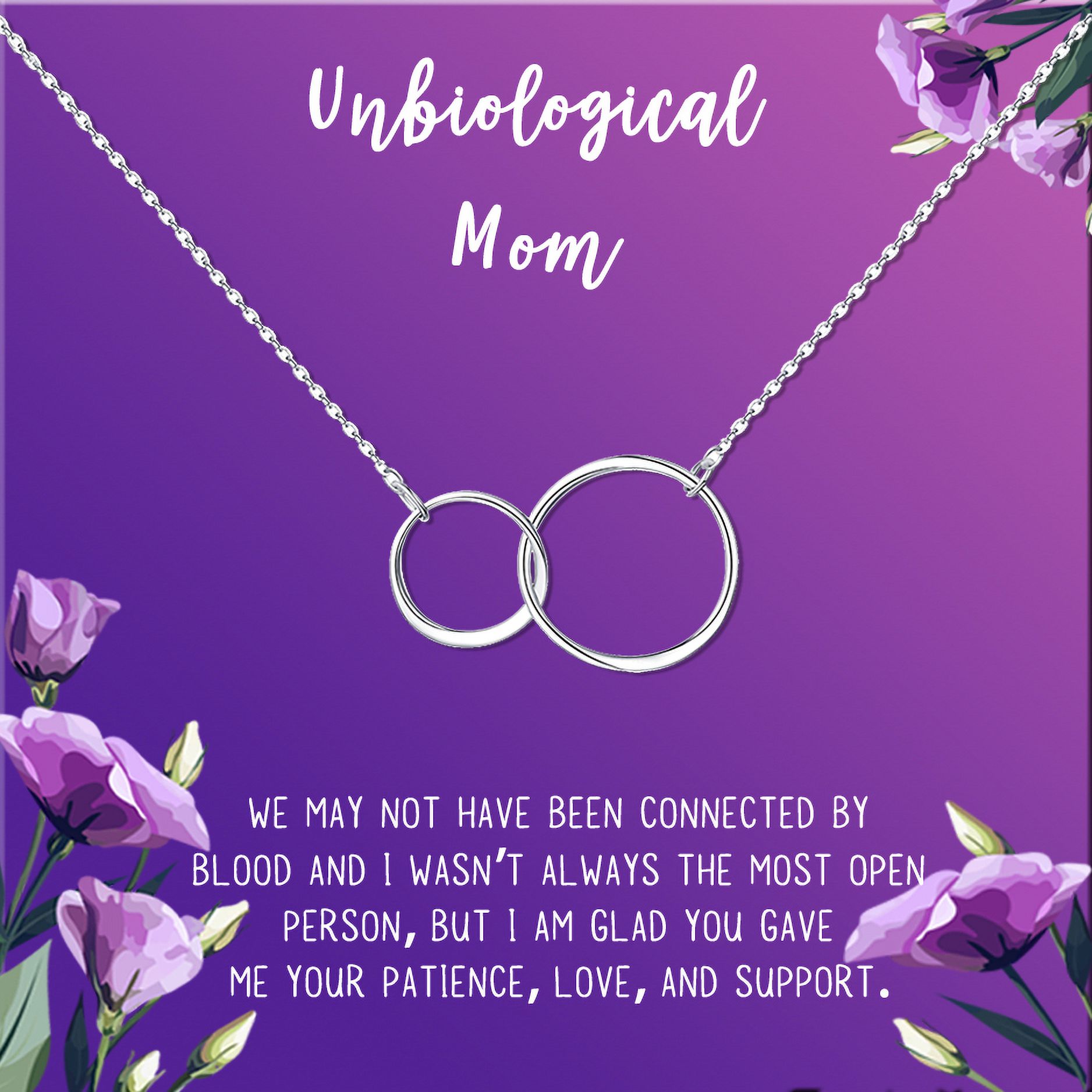 Unbiological Mom Mother's Day Gift for Mom, Mother in Law Gift, Mother's Day Gift Box, Mother's Day Gift Idea, Gift for Mom, Jewelry For Mother[Silver Infinity Ring,Purple Gradient]