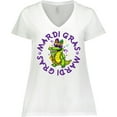 thumbnail image 3 of Inktastic Mardi Gras 2021 Party Alligator Women's Plus Size V-Neck T-Shirt, 3 of 5