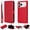 Red, variant on For iPhone 17 Pro Max Case Detachable Wallet, PU Leather Flip Folio Cover with Credit Card Holder, Money Pocket, Magnetic Closure, Hand Strap, Car Mount Support, Full Body Protection,Red