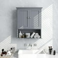 thumbnail image 2 of Costway Bathroom Wall Cabinet Medicine Storage Organizer with Adjustable Shelf & 2 Doors Gray, 2 of 10