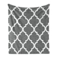 thumbnail image 1 of Grey and White Soft Flannel Fleece Throw Blanket, Damask Geometric Ornamental Composition in Victorian Style Motifs Pattern, Cozy Plush for Indoor and Outdoor Use, 60" x 80", Grey White, by Ambesonne, 1 of 6
