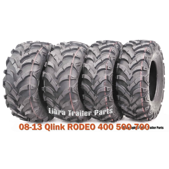 25X8X12 & 25X10X12 Set 4 ATV Solid Mud Tires fit 08-13 Qlink RODEO 400 500 700