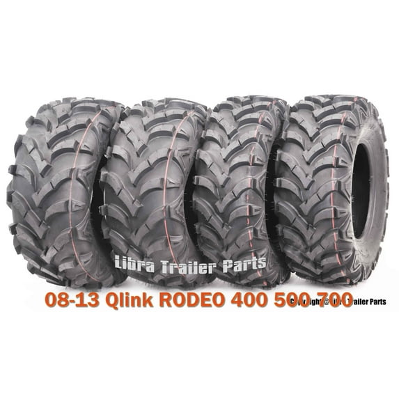 25X8X12 & 25X10X12 Set 4 ATV Solid Mud Tires fit 08-13 Qlink RODEO 400 500 700