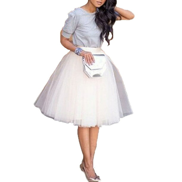 Women's Tutu Tulle A line Skirts Short Prom Party Knee Length Petticoat  Dress - Walmart.com