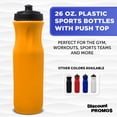 thumbnail image 2 of 10 Plastic Water Bottles Set, 26 oz. - Black Push Top Lid - Yellow, 2 of 5
