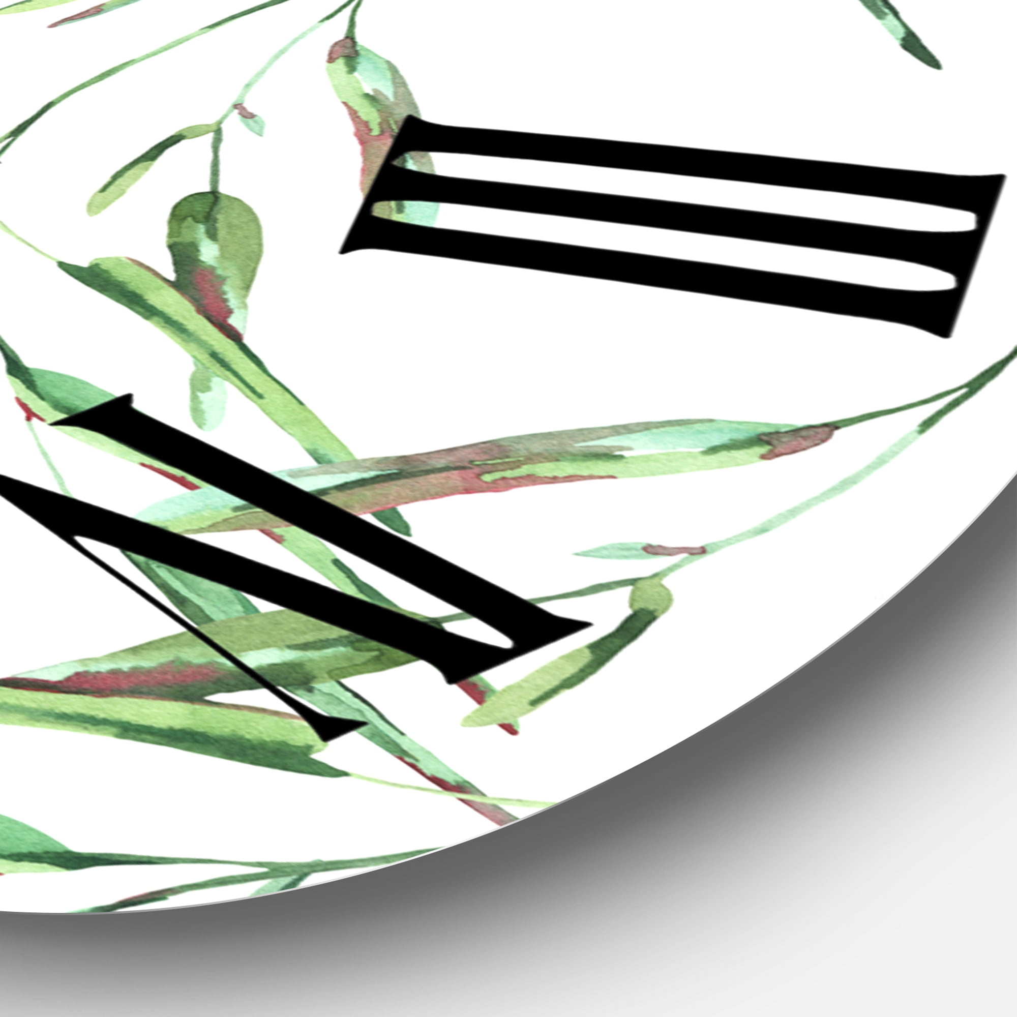 Designart 'Tropical Green Leaves In Summer Times Ii' Tropical Wall Clock