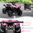 thumbnail image 5 of Goldensoil 6V Kids ATV 4-Wheeler, 1.8MPH Max Speed, Ride-On Toy with Music, Up to 55 Pounds, Pink, 5 of 6