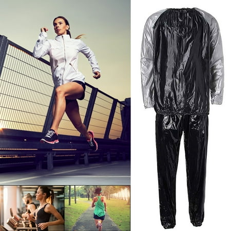 One Size Waterproof Windproof PVC Sauna Suit Clothes Gym Fitness Exercise Fat Burn Loss Weight (Best Gym Exercises To Burn Fat)