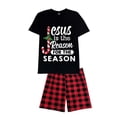 thumbnail image 6 of iHapHap Family Christmas PJs Jesus Plaid Short Sleeve Set, 6-7Y-Kid, 6 of 6