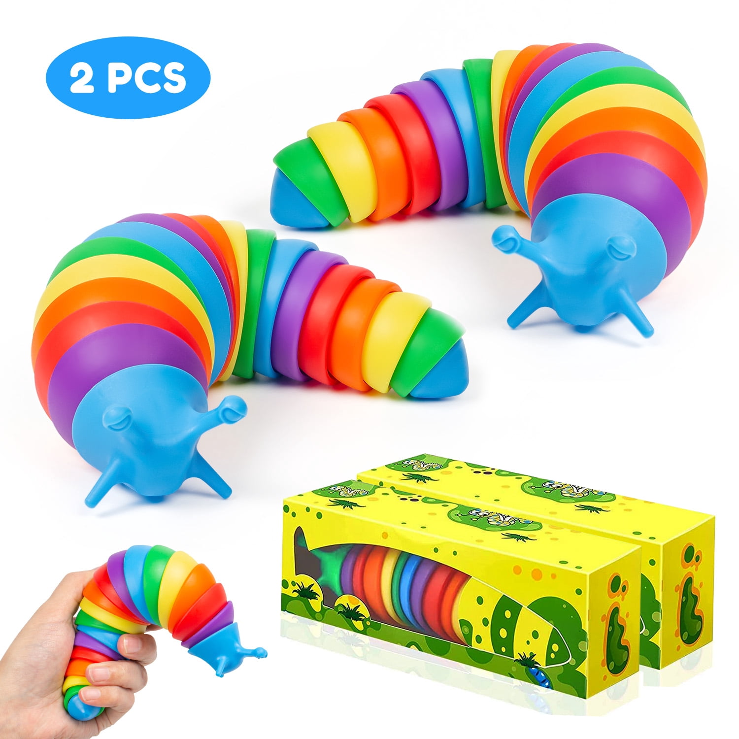 Kidsjoy 3D Fidget Stretch Slug Toy, Multi-Color Articulated Stretch Fidget  Sensory Slugs, Sensory Stress Relieved Flexible Slug Gifts Desk Toys For  Kids Adults(2Pcs) - Walmart.com