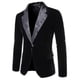 thumbnail image 2 of Men's Velvet Blazer Slim Fit Solid Tuxedo Jacket Business Casual Blazer, 2 of 5