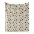 thumbnail image 1 of Flower Soft Flannel Fleece Throw Blanket, Gentle Floral Pattern Outline and Abstract Print, Cozy Plush for Indoor and Outdoor Use, 60" x 80", Pale Mustard Indigo, by Ambesonne, 1 of 6