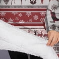 thumbnail image 3 of Oversized Wearable Blanket Hoodie,Red Christmas Deer and Snowflake Pattern Sherpa Blanket Hoodie with Super Pockets,Super Warm Fuzzy Pullover for Women & Men, 3 of 6