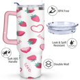 thumbnail image 3 of 40 oz Strawberry Cute Cup with Handle Vacuum Insulated Travel Coffee Mug Gift for Birthday Christmas Halloween, 3 of 7