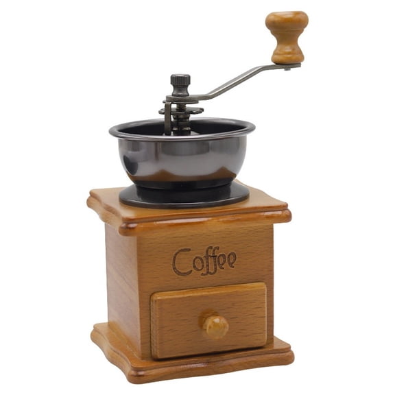 Solid Wood Manual Coffee Grinder Adjustable Hand Crank Mill Coffee Grinder
