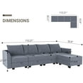 thumbnail image 4 of HONBAY Sectional Sofas, Bluish Gray Polyester, 4 of 6