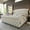 Off-White, variant on VANACC Queen Size Platform Bed Frame, Velvet Upholstered Sleigh Bed with Scroll Wingback Headboard & Footboard/Button Tufted/No Box Spring Required/Easy Assembly/Black