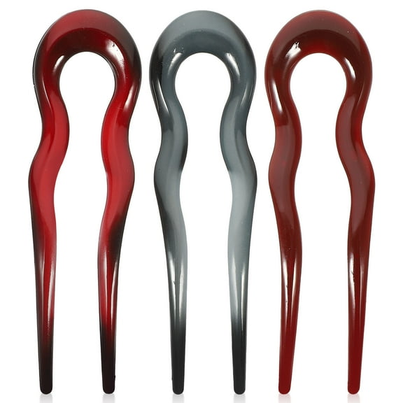 WHAMVOX 3 Pcs French Hairpin U Bobby Pins Large Style Accessories Women's Miss