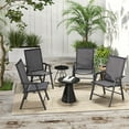 thumbnail image 2 of Outsunny 4-Piece Folding Dining Chair Set for Relaxing on Patio, Dark Grey, 2 of 10