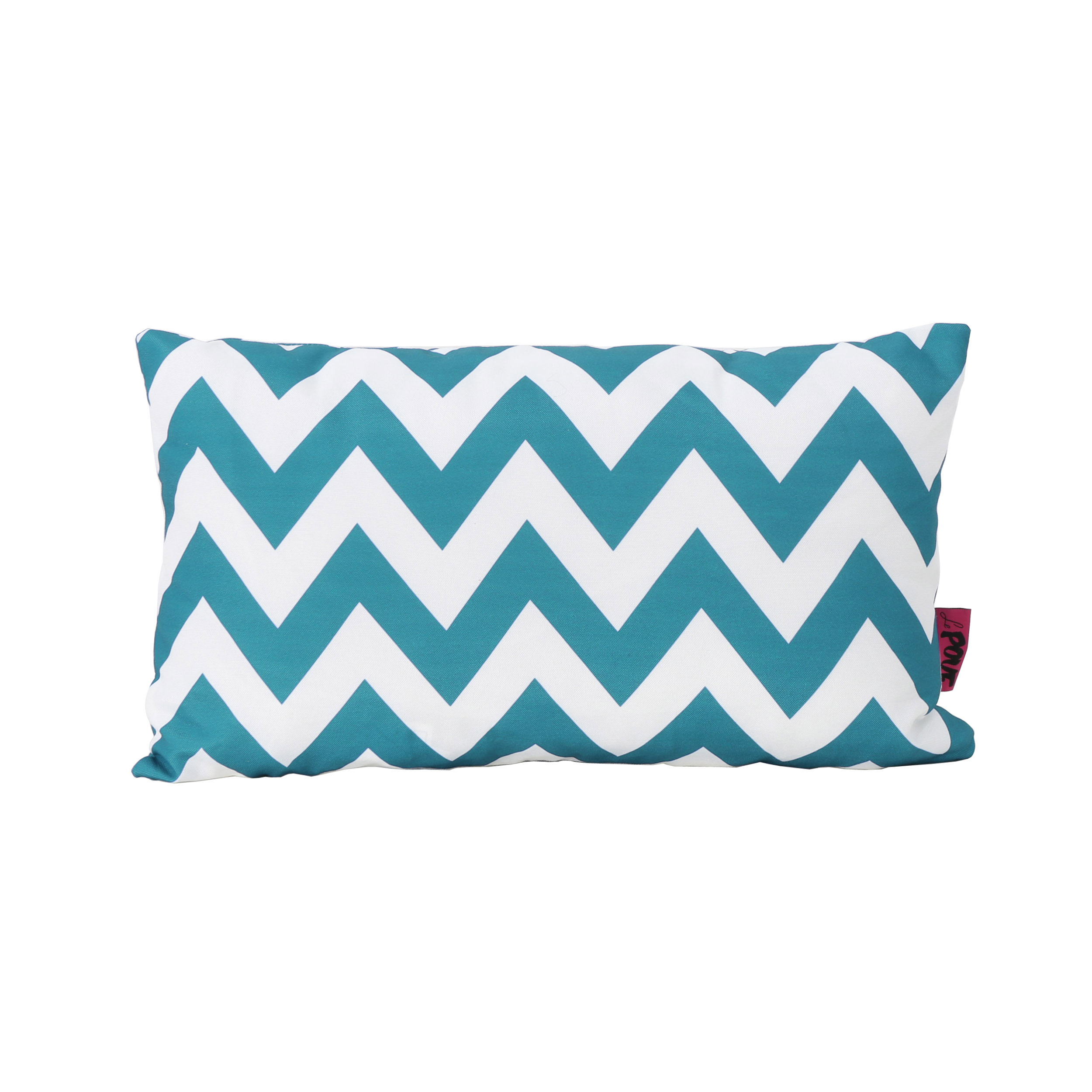 Embry Outdoor Water Resistant Rectangular Throw Pillow, Dark Teal and