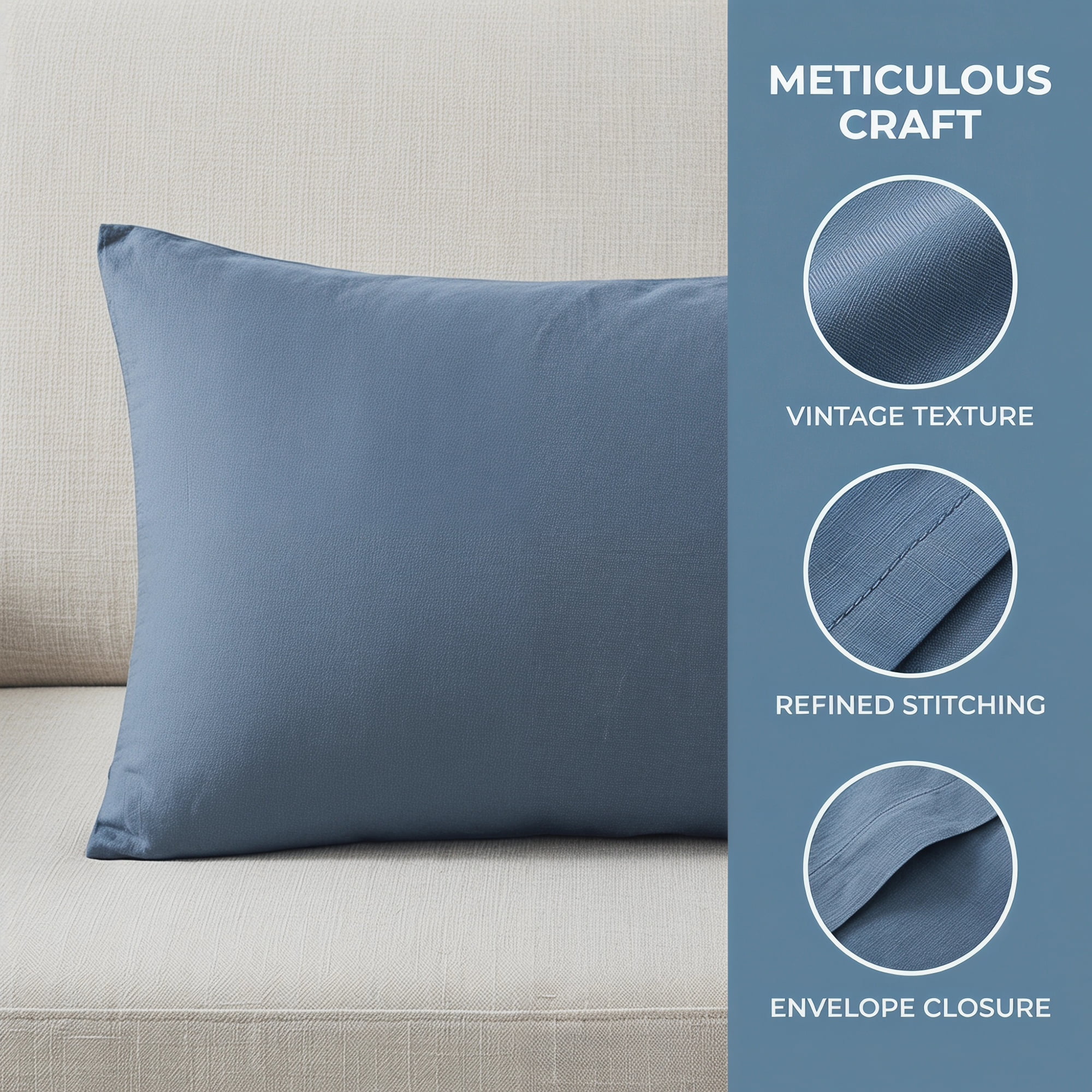 Unique Bargains Smooth and Cool Envelope-style Closure Durable Bedding Pillowcases Blue