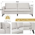 thumbnail image 5 of YODOLLA 79" Sectional Sofa Modern Loveseat Couch 3 Seater Living Room Furniture - Beige, 5 of 8