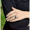 thumbnail image 2 of 2ct Round Cut Blue Topaz Solitaire 4 Prong Wedding Ring 14k White Gold Plated, 2 of 3