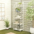 thumbnail image 3 of DecMode 24" x 73" White Metal Scroll Indoor Outdoor Tall Folding 5 Shelves Bakers Rack, 1-Piece, 3 of 18