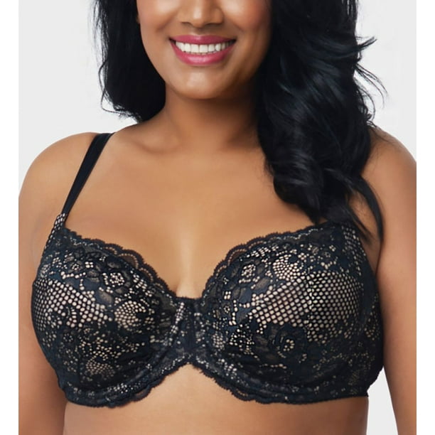 Women's Curvy Couture 1341 Beautiful Bliss Lace Unlined Underwire