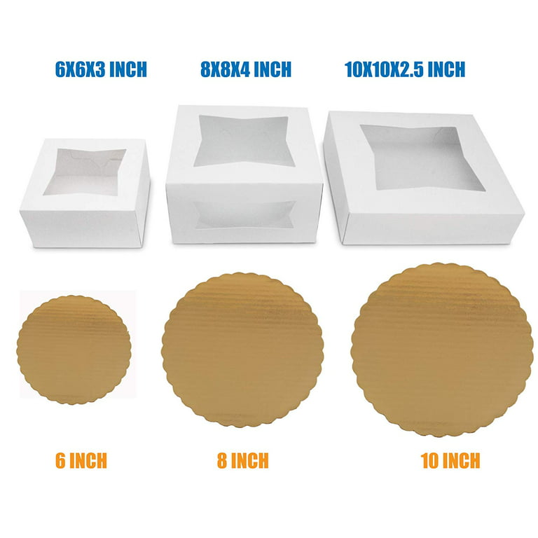  10x10x5 White Cake Box, Pack of 50: Home & Kitchen