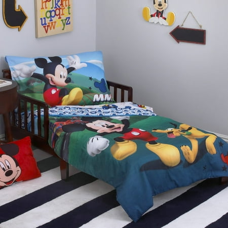 Disney Mickey Mouse Playhouse 4 Piece Toddler Bedding Set