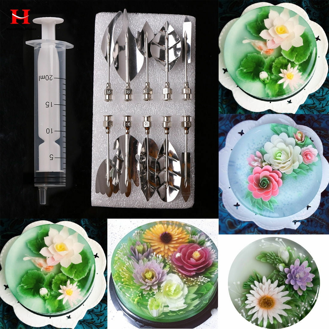 30 PCS/SET Flowers Leaves 3D Jelly Art Tools Cake Jello art Gelatin Tools nozzle 30 PCS/SET Flowers Leaves 3D Jelly Art Tools Cake Jello art Gelatin Tools nozzle