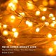 thumbnail image 3 of Guirnalda de luces YZhouD a pilas (2 unidades, 5 m, 50 LED, alambre de cobre plateado, luces brillantes para Halloween, Navidad, dormitorio, interior, exterior, boda, dormitorio, decoración (blanco, 3 of 7