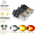 thumbnail image 4 of Bombillas LED superbrillantes de bajo consumo de 9-30 V 3157 3156 3057 4157 con lentes de proyector de repuesto para luces de giro delanteras/traseras o luces de estacionamiento traseras, amarillas, 4 of 5