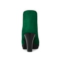 thumbnail image 2 of BLISSFUL STEP Women's Round Toe Block Heels Chelsea Ankle Boots Emerald Green 9.5, 2 of 7