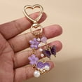thumbnail image 3 of Elegant Butterfly Flower Keyring Holder for Women Girls Purse Bag Decoration, 3 of 10