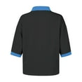 thumbnail image 4 of Collared Polo Shirts for Women Vintage Color Block 3/4 Sleeve Tops Patchwork Work Henley Shirts Casual Pullover Black XL, 4 of 4