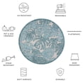 thumbnail image 6 of SAFAVIEH Courtyard Emma Floral Indoor/Outdoor Area Rug, 6'7" x 6'7" Round, Grey/Aqua, 6 of 10