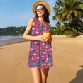 thumbnail image 7 of Bixox Summer Flamingo Print Women's Sleeveless A-Line Dress with Pockets, Casual Knee-Length Tank Dress for Summer-XX-Large, 7 of 7