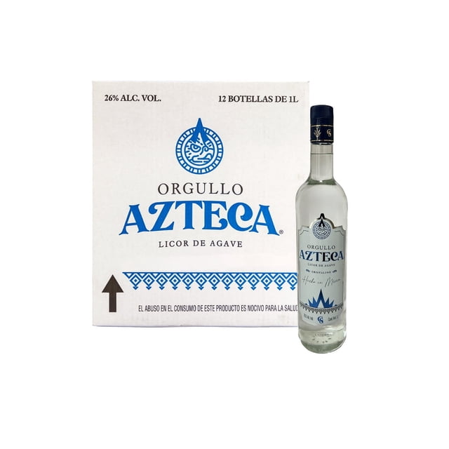Caja Licor de Agave Orgullo Azteca Cristalino 1000 Ml Orgullo Azteca Licor de Agave