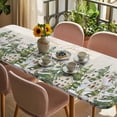 thumbnail image 3 of Christmas Table Cloths for 8 Foot Rectangle Tables, Winter Xmas Trees Farmhouse Country Cabin on Linen Patio Waterproof Elastic Fitted Tablecloths, Washable Rectangular Table Cover for Camping, 3 of 8